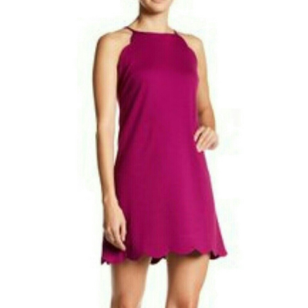 Scalloped Trim Shift Dress